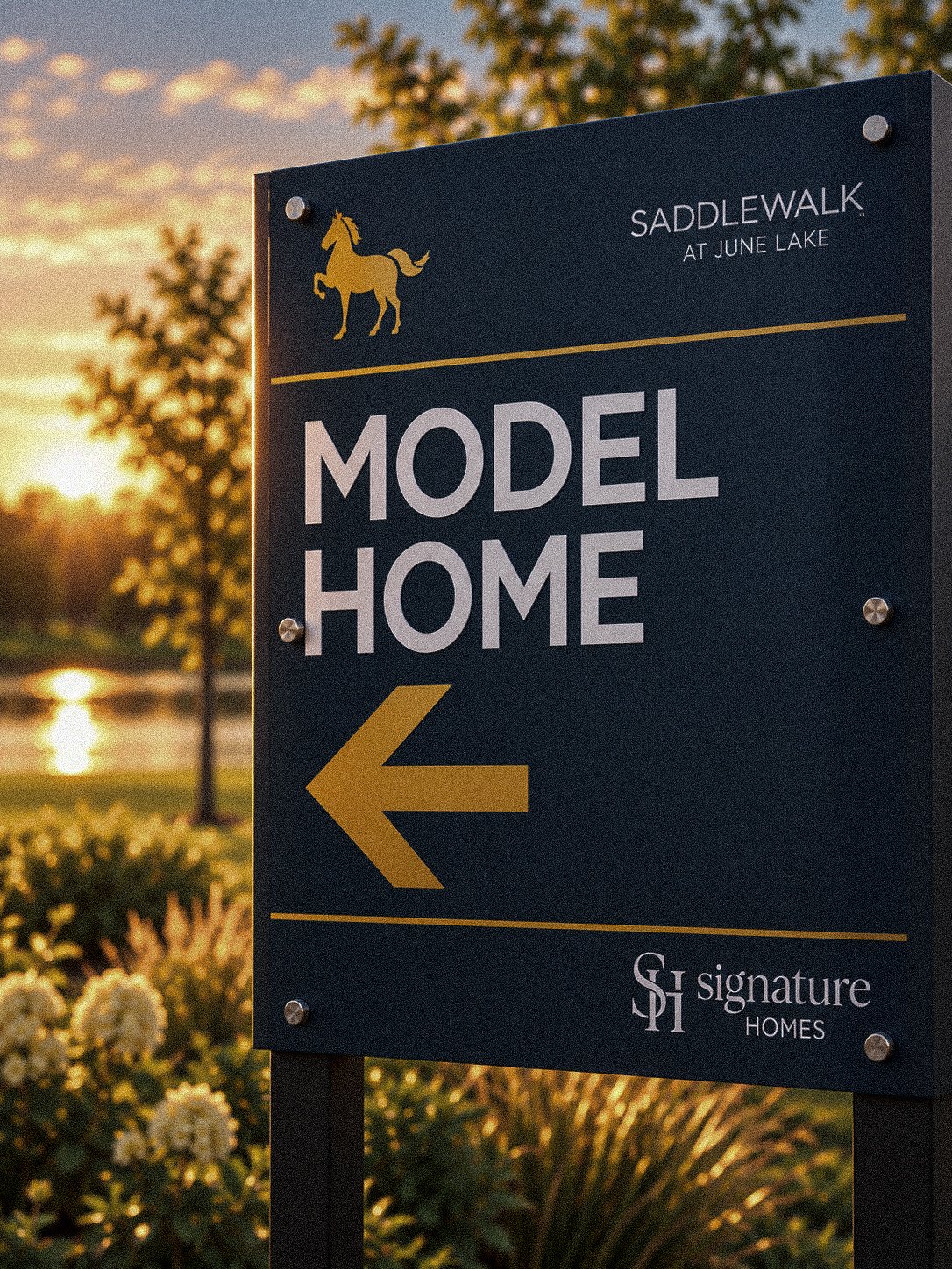 Model home arrow sign